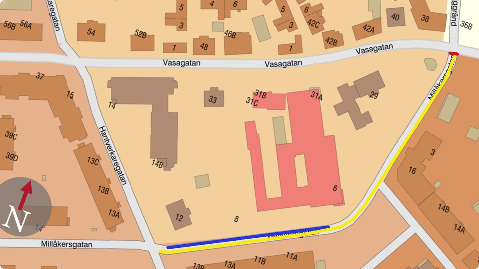 Kartbild Millåkersgatan
