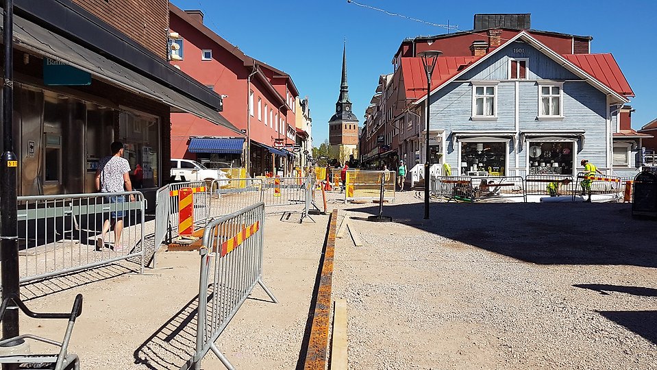 Renovering av Kyrkogatan i Mora maj 2018