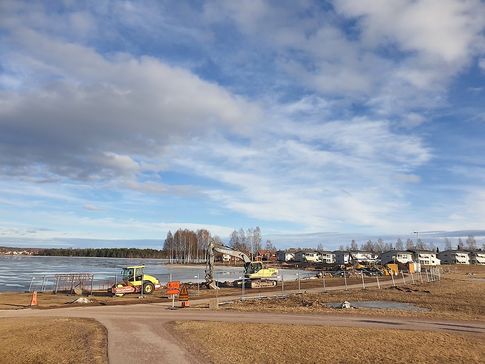 Saneringsarbete på Saxnäs våren 2021.