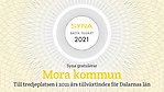 Bild med texten "Syna gratulerar Mora kommun till tredjeplatsen i 2021 års tillväxtindex för Dalarnas län"