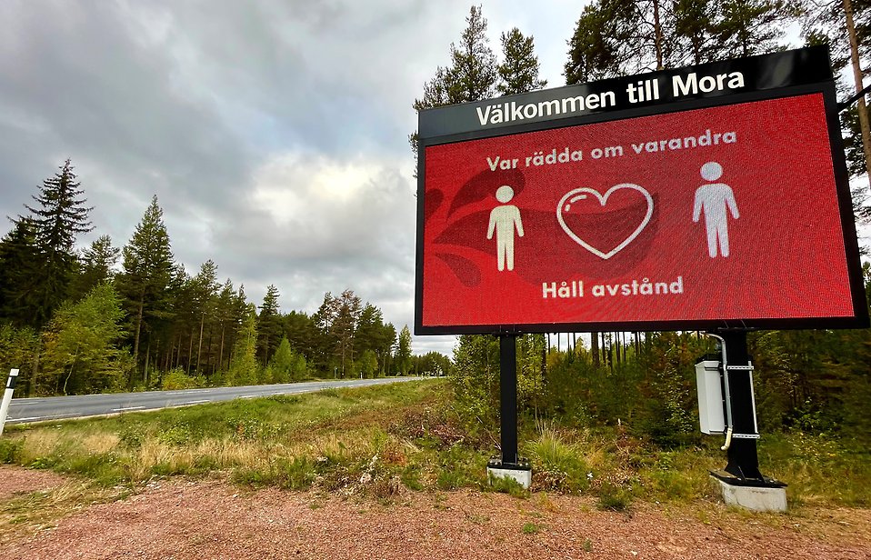 Digital infartstavla riksväg 70 - Från Rättvikshållet in mot Mora