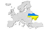 Karta där Ukraina är markerad