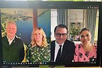 Foto på kommundirektör Peter Karlsson och kommunstyrelsens ordförande Anna Hed (C) när de hade ett digitalt möte med kronprinsessan Victoria och prins Daniel.